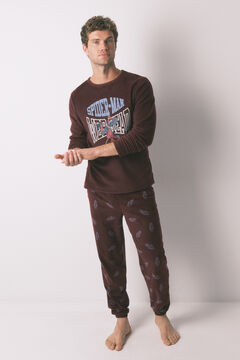 Women'secret Pijama comprido masculino polar vermelho do Homem-Aranha