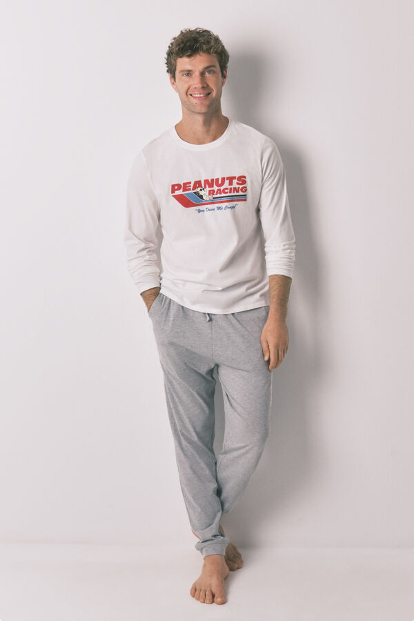 Women'secret Pijama largo 100% algod&oacute;n Snoopy  gris