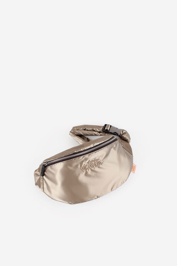 Victoria Victoria Things Metallic Nylon bum bag Pack Bag with Exterior embroidered yellow