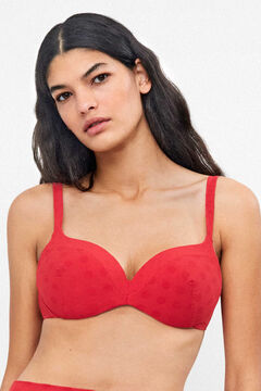 Gisela Top bikini aros jacquard lunares
