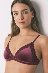 Women'secret PRIRODNI somotski bordo trouglasti grudnjak