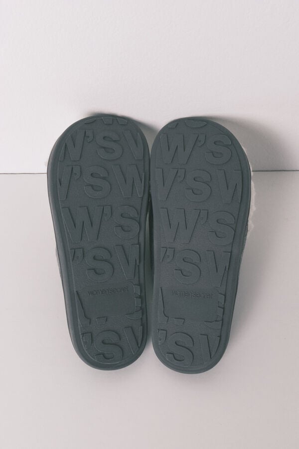 Women'secret Sive od ve&scaron;tačkog jagnjećeg krzna Moomin sobne papuče Siva