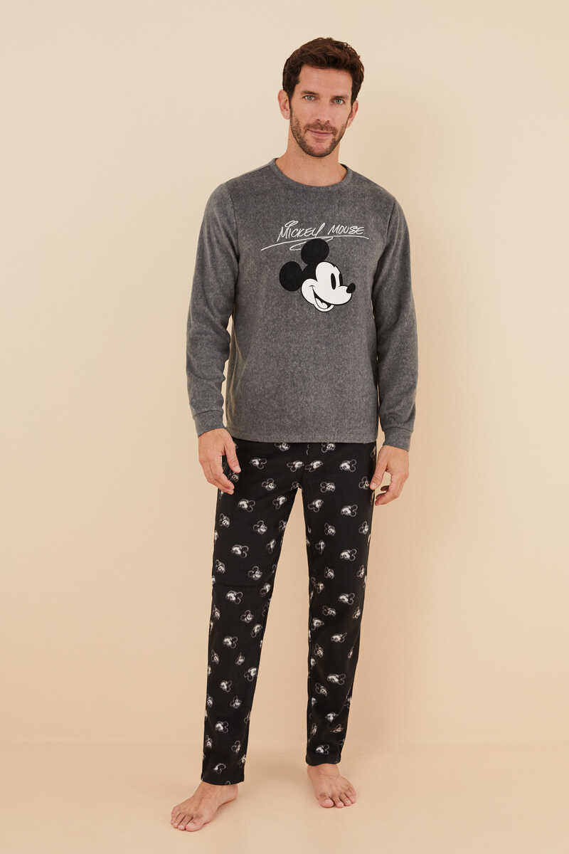 Pijama largo hombre polar Mickey Mouse, Prendas para dormir de hombre