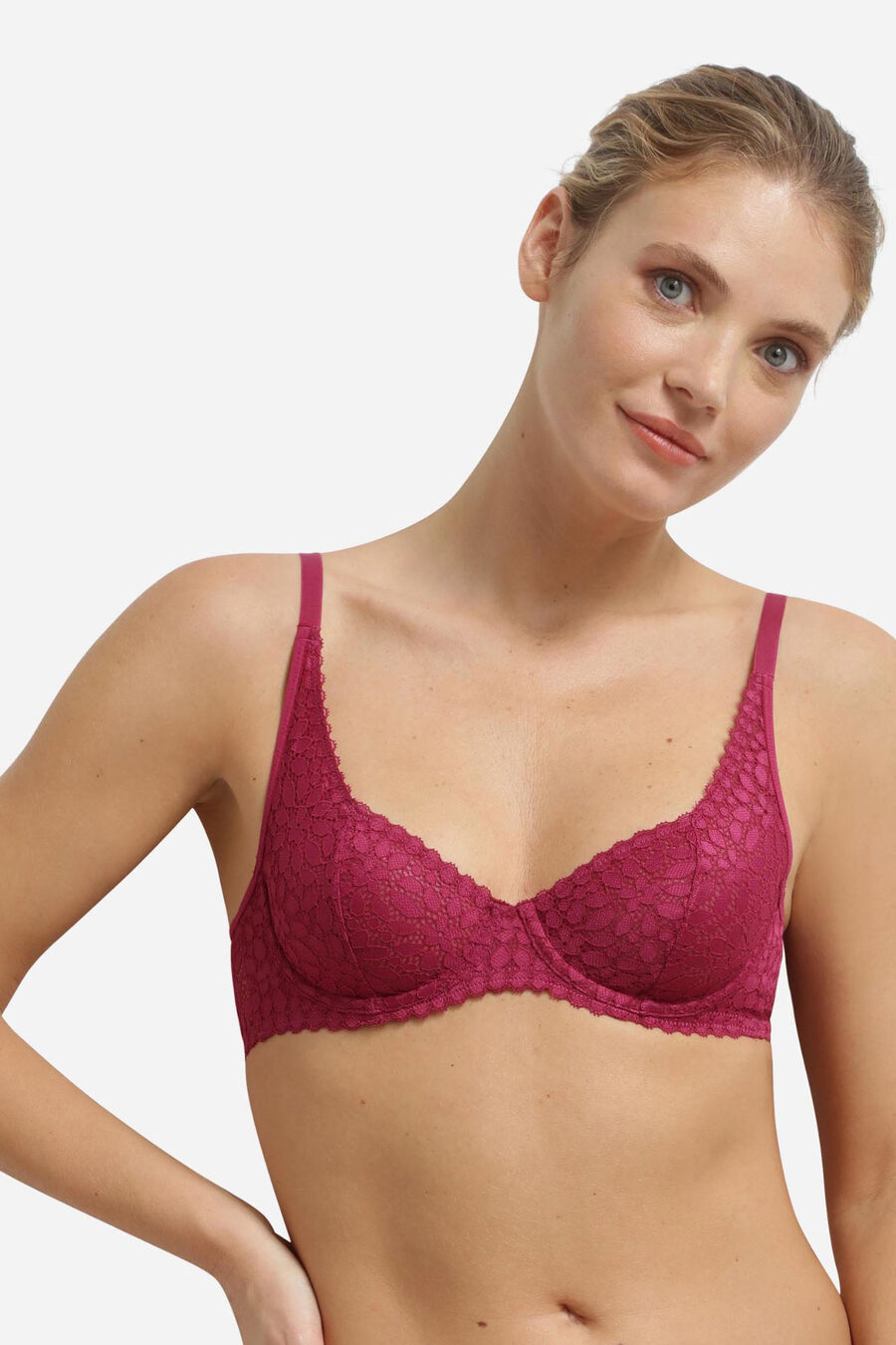 Sujetador con aro de encaje floral