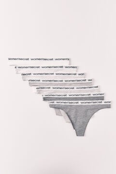 Women'secret 7 pamučnih prugastih tanga gaćica sa logom