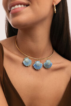 Singularu Choker Shelly Blue Acero Ba&ntilde;o Oro