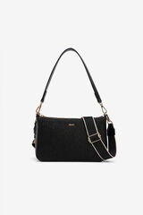Vilanova Straw-effect crossbody bag black