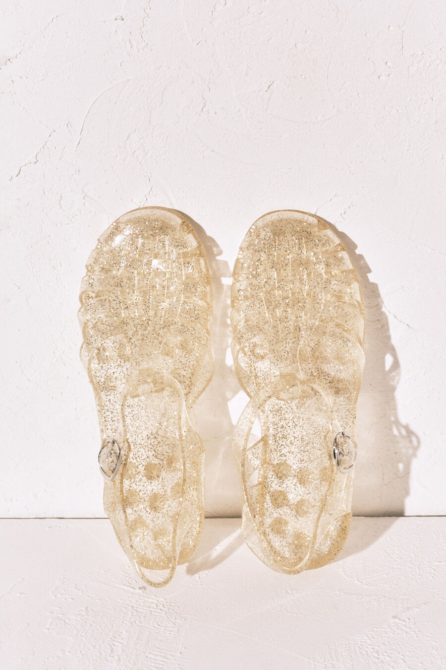 Sandalias cangrejeras jelly dorado