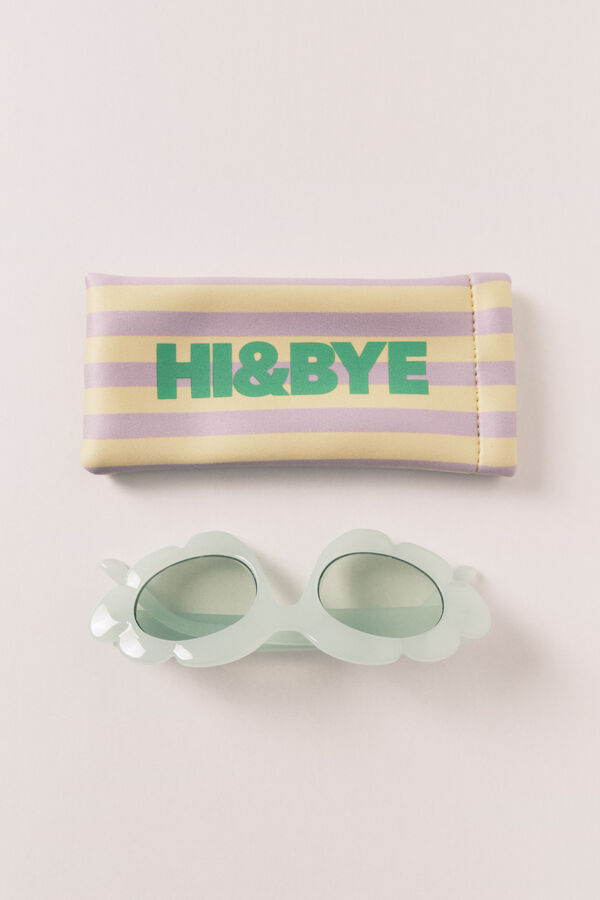 HI&BYE Gafas sol verde funda verde