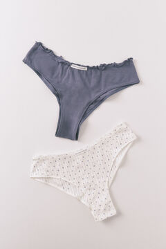 Women'secret Pakovanje od 2 komada plavih pamučnih &scaron;irokih gaćica sa belim printom