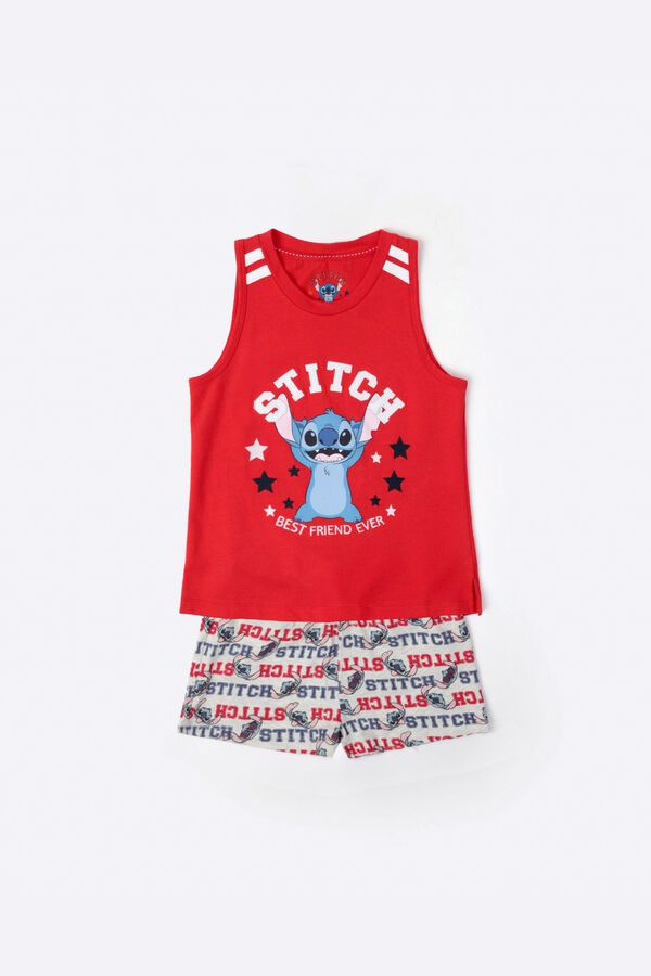 Admas Pijama curto Stitch university vermelho