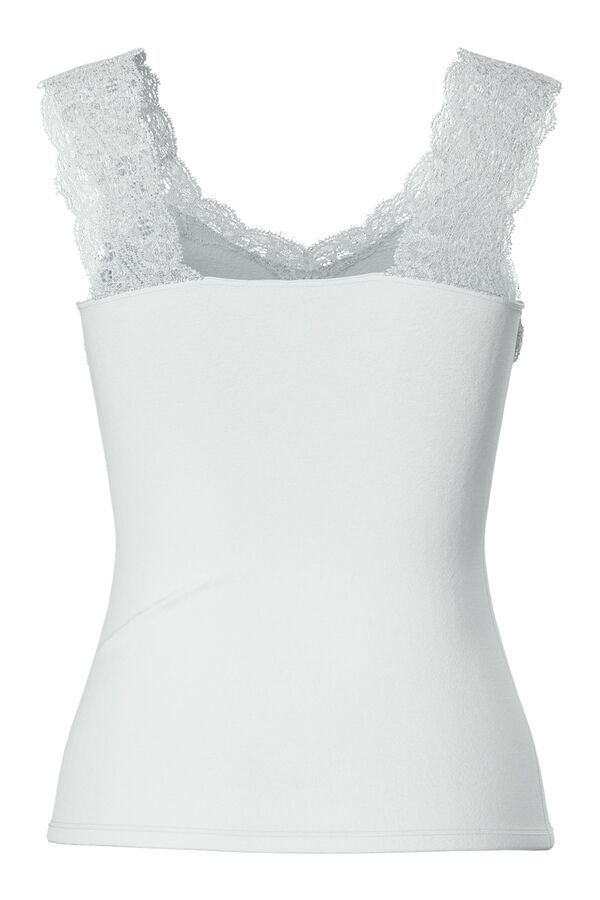Pieces Top with lace detail blanc