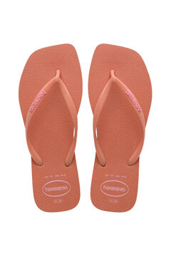 Havaianas Chinelos Hav. Logotipo quadrado fino pop-up rosa