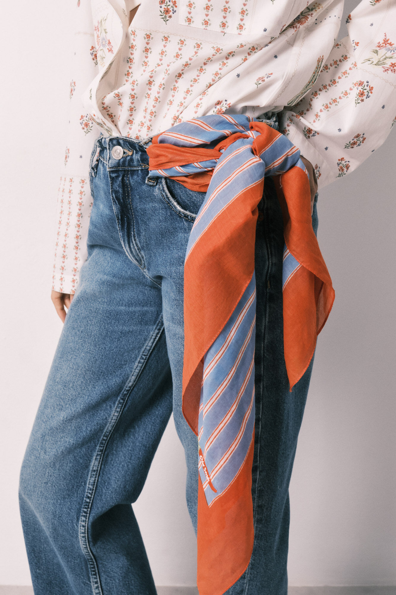 Women'secret Pa&ntilde;uelo print rayas azul