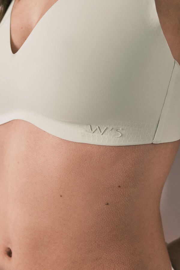 Women'secret Green plain clean cut halterneck top green