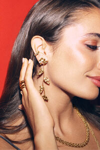 Singularu Pendientes Florenda Acero Ba&ntilde;o Oro