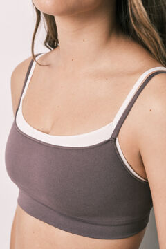 Women'secret Lila bord&aacute;zott varr&aacute;s n&eacute;lk&uuml;li top