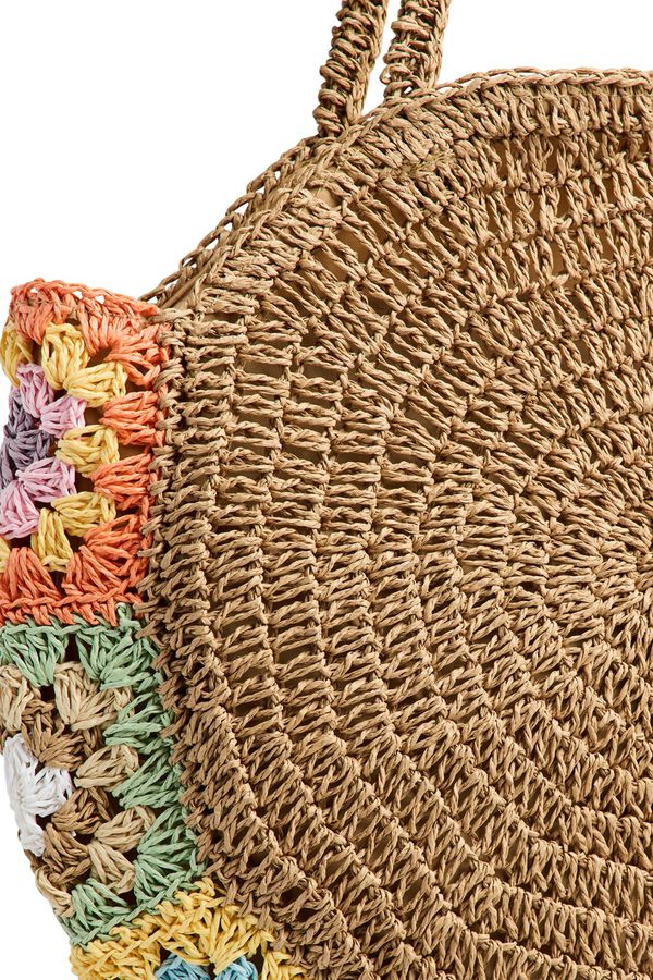 Pieces Bolso Paperstraw cremallera nude