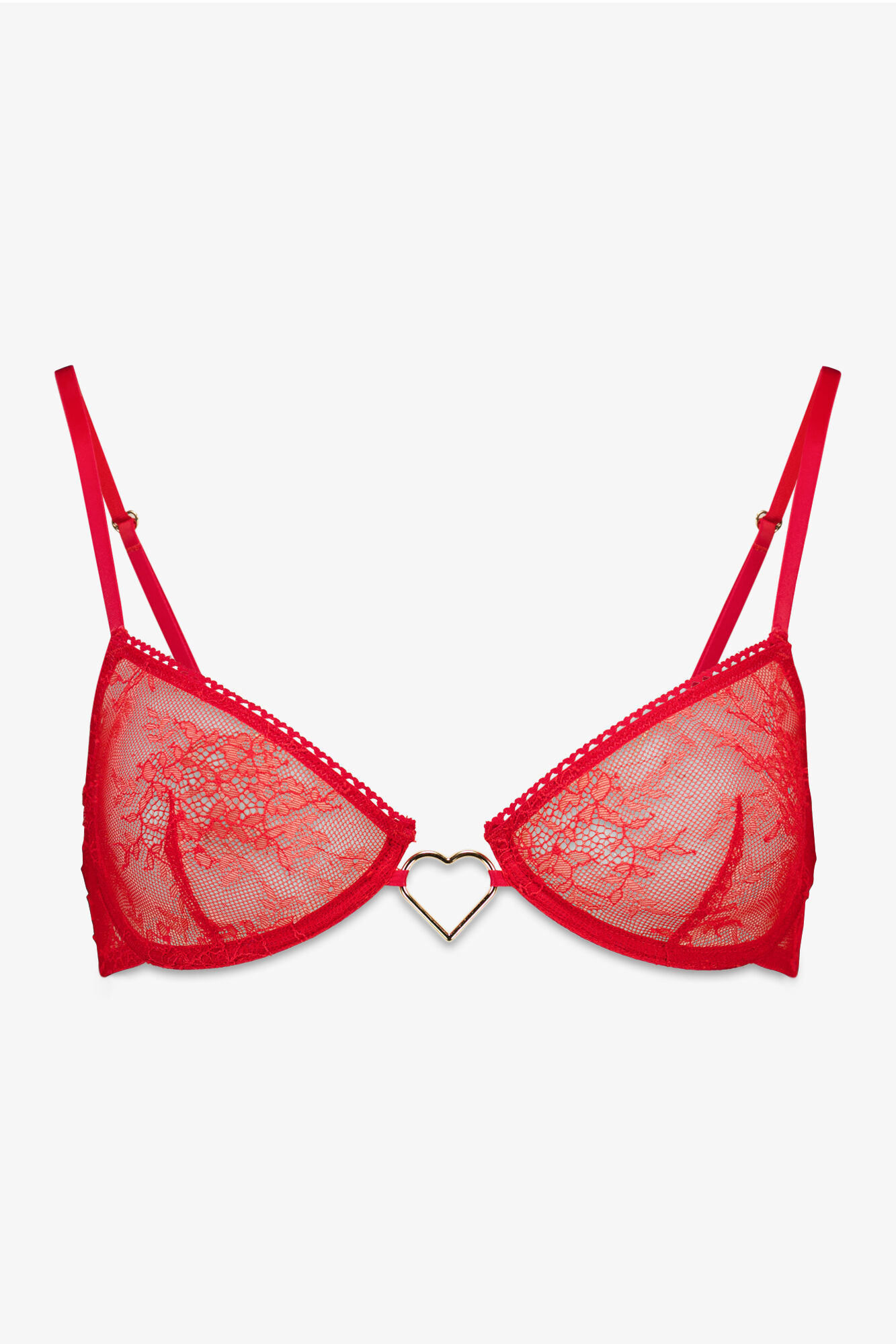 Women'secret Crveni čipkasti grudnjak bez punjenja PRETTY