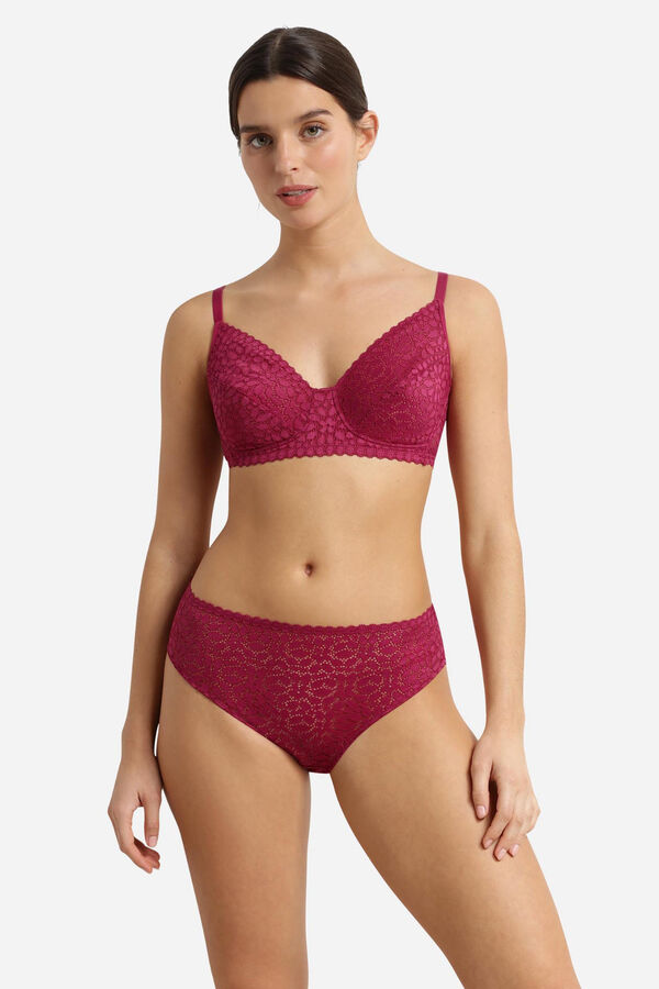 DIM Sujetador sin aro de encaje floral morado/lila