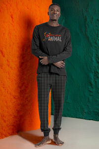 Admas Pijama comprido xadrez Muppets 100% algod&atilde;o de homem