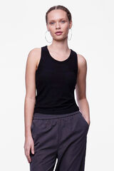 Pieces Vest top with built-in cups noir