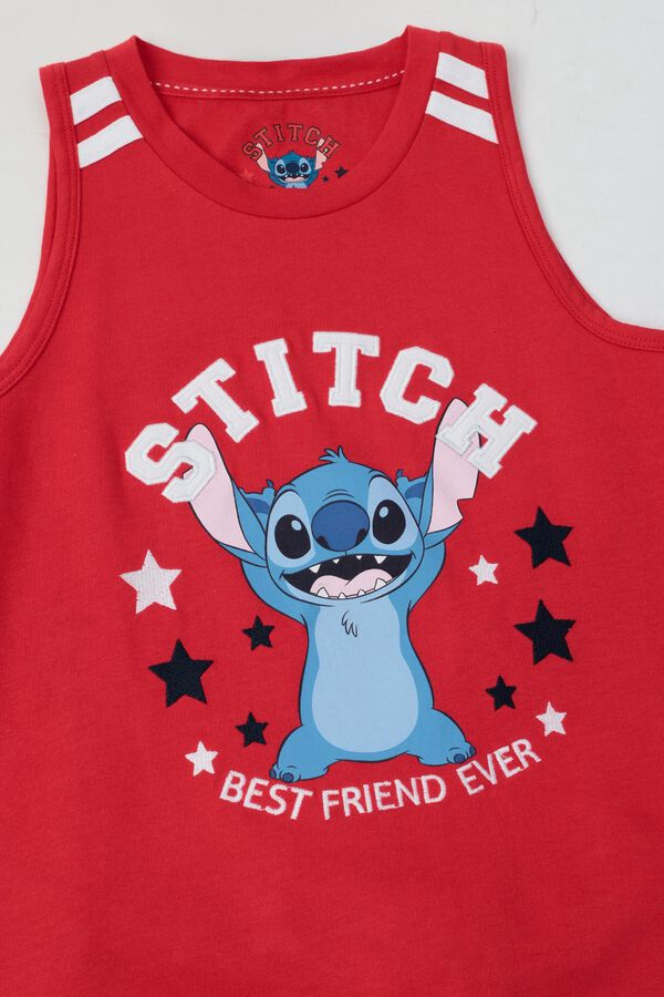 Admas Pijama curto Stitch university vermelho