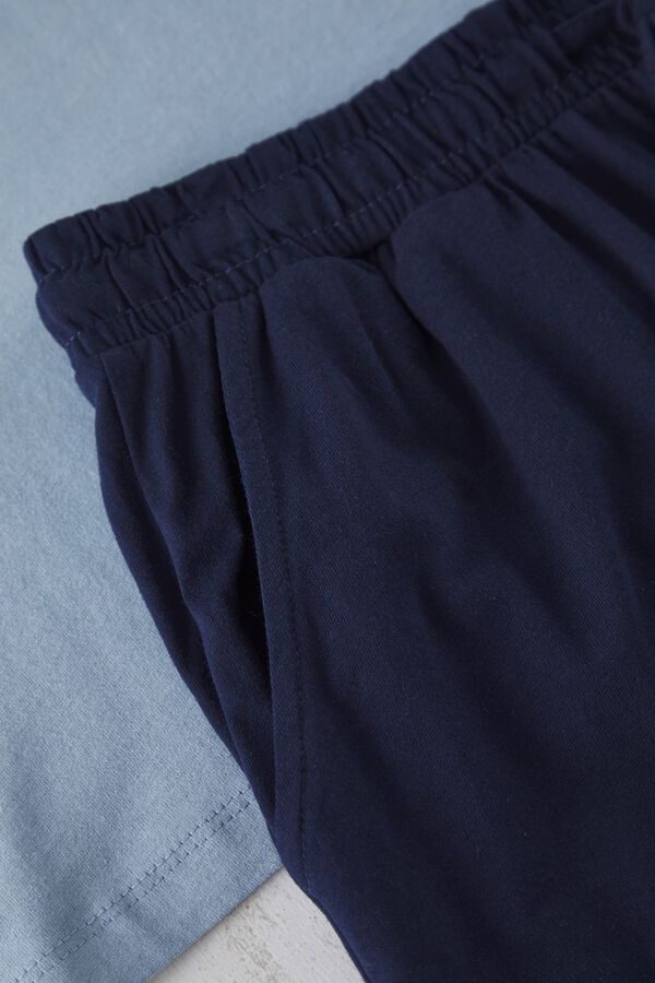 Trendyol Conjunto de pijama corto liso azul