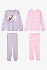 Penti Pack de 2 pijamas de algodón de juego de yoyó para niñas estampado