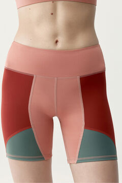 Born Living Yoga Pantal&oacute;n corto deportivo Darana coral rojo/verde