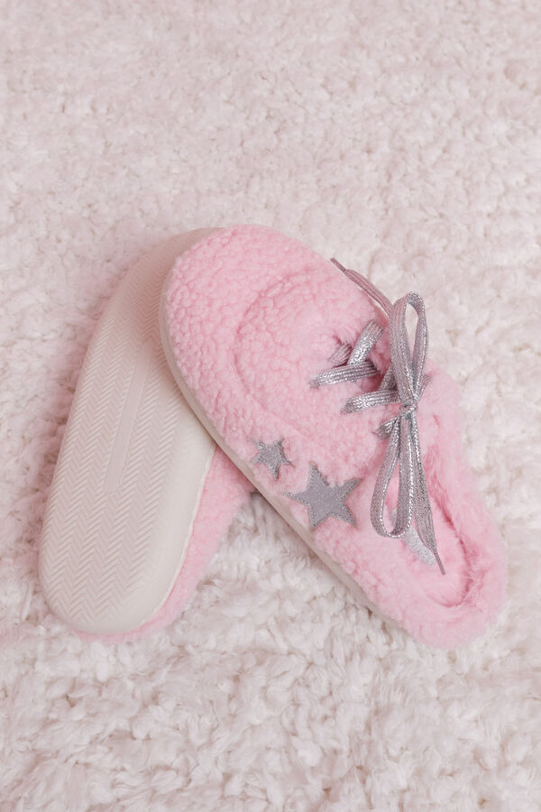 HI&BYE Roze sobne papuče od ovčije kože Roze
