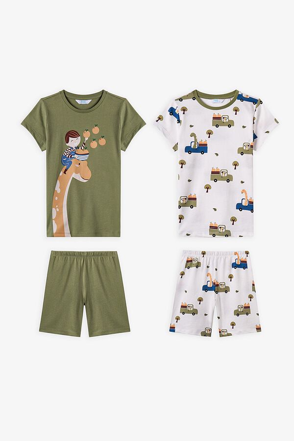 Penti Pack 2 pijamas cortos infantiles safari kaki