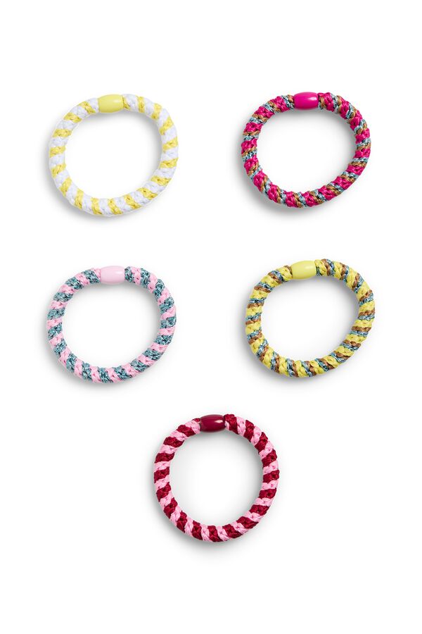 Pieces Paket od 5 gumica za kosu Žuta