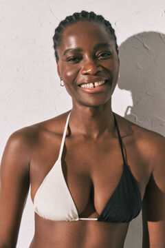 Women'secret Crno-beli trouglasti color block gornji deo bikinija