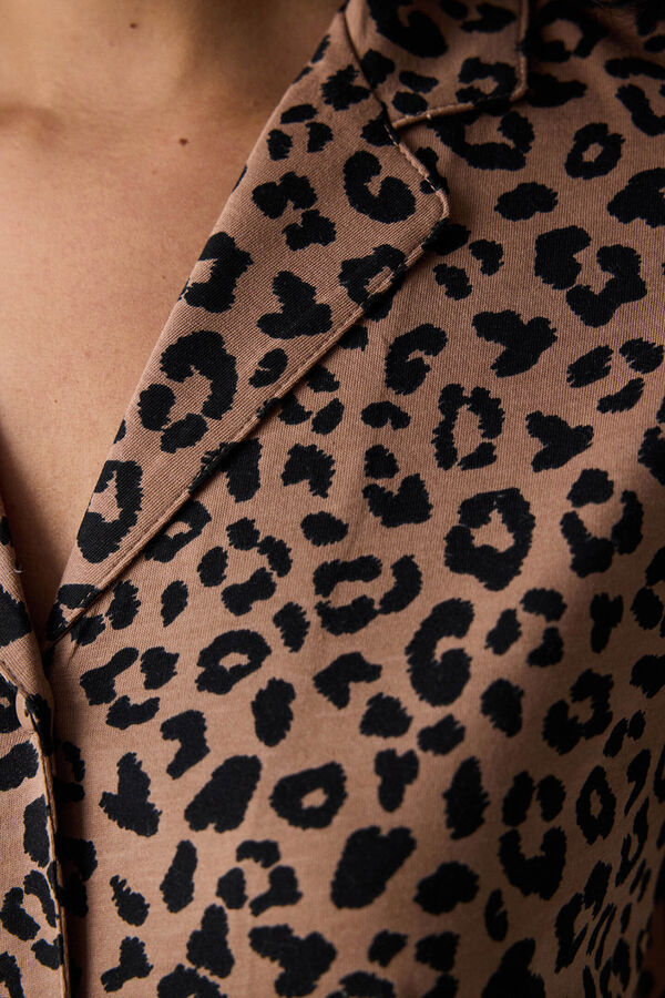 Penti Long leopard classic pyjamas set Roze