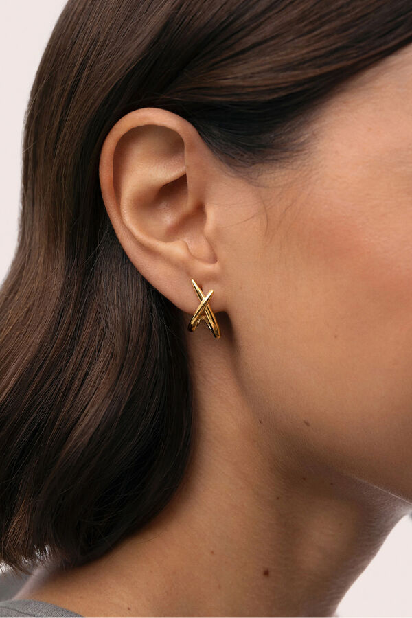 Singularu Pendientes Emma Acero Ba&ntilde;o Oro amarillo