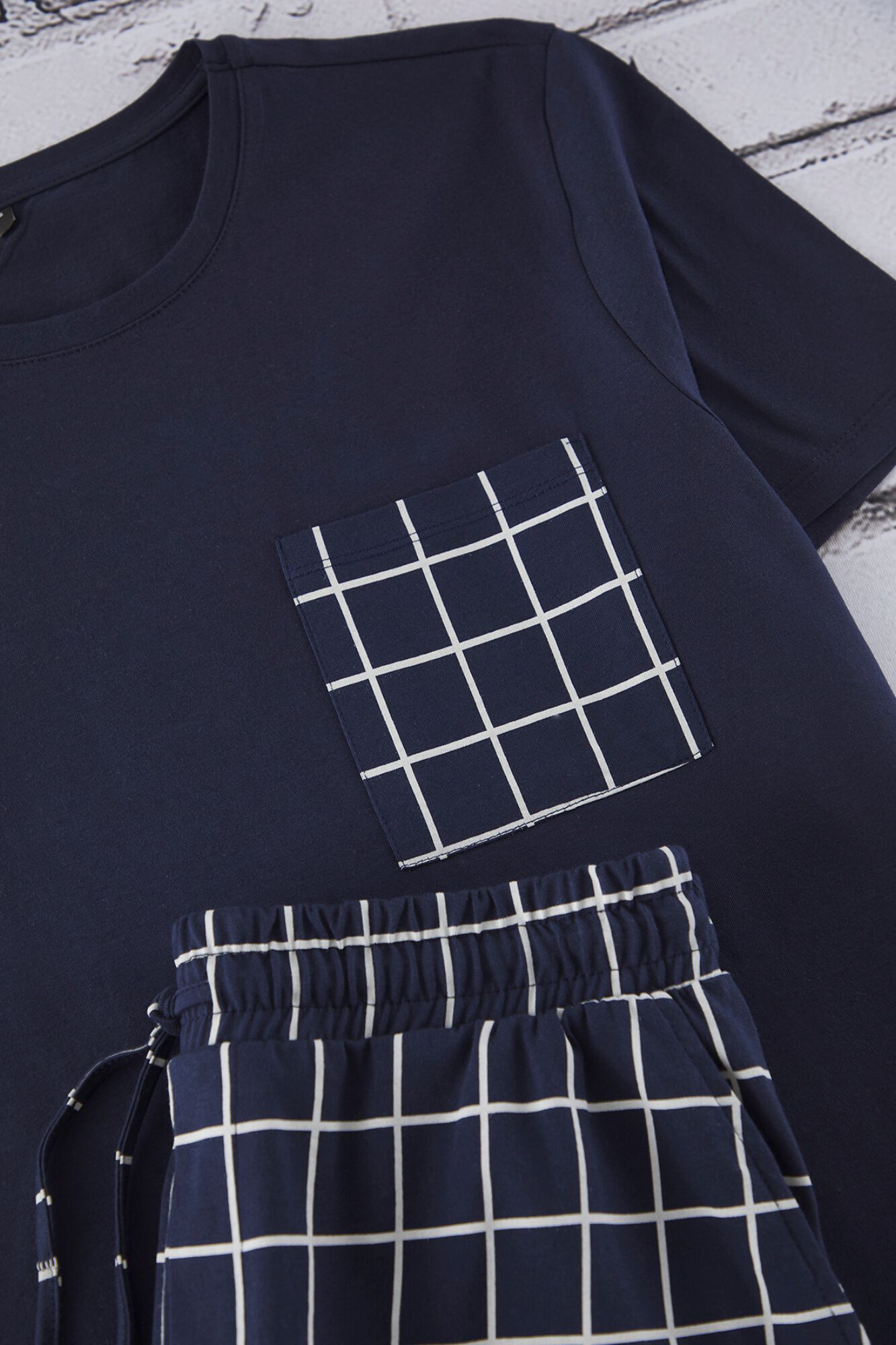 Trendyol Conjunto de pijama corto cuadros