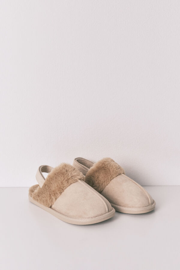 Women'secret Sobne papuče od  krzna kamel boje Bež