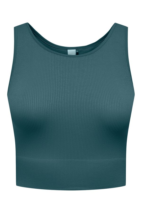 Only Play Top crop desportivo sem costura verde