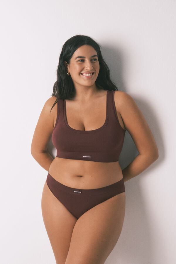 Women'secret PREDIVAN bez šavova sa dva lica top u bordo boji Bordo