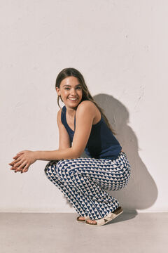 Women'secret Plave pantalone sa geometrijskim printom Print