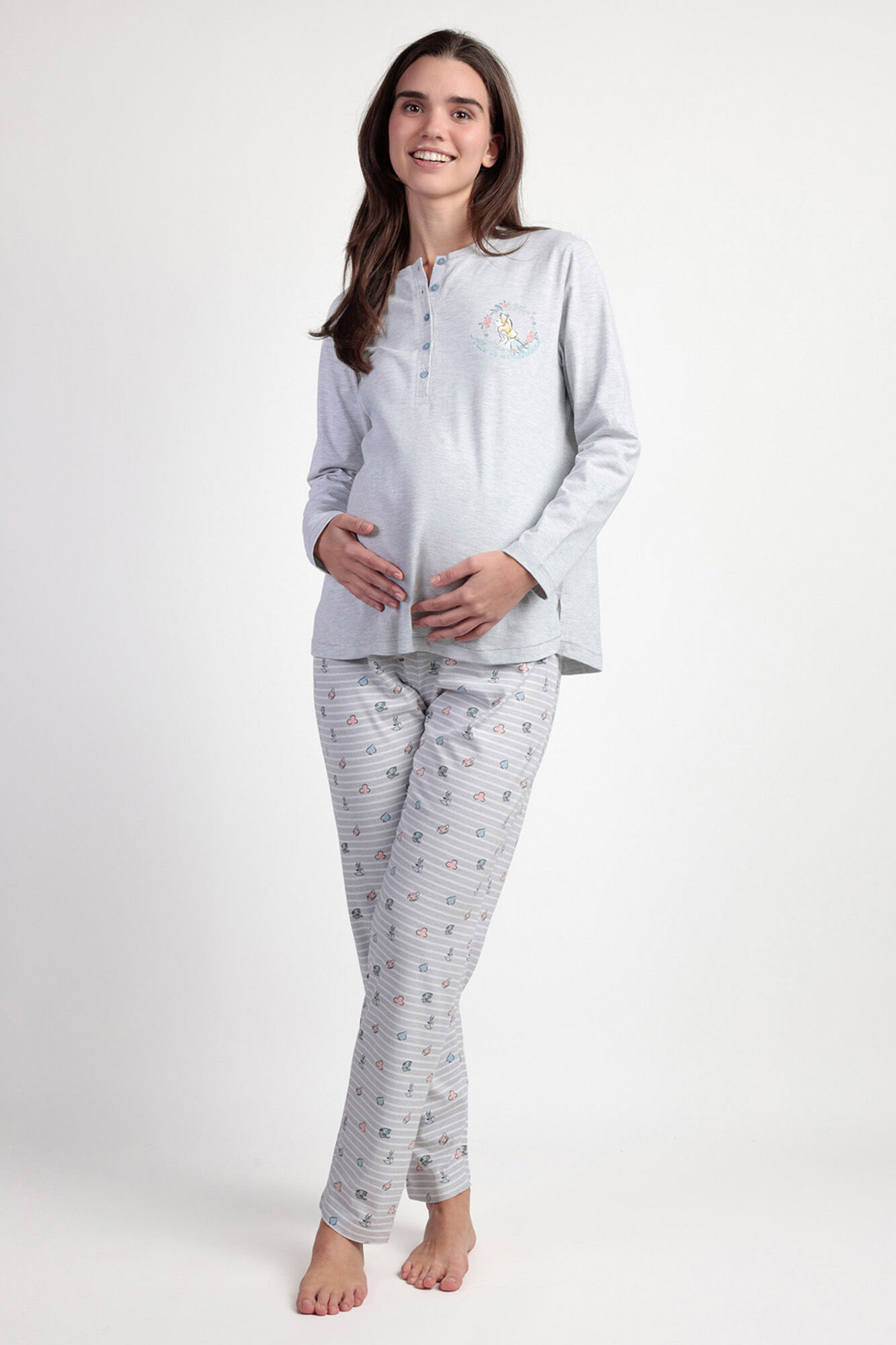 Admas Pijama maternity comprido riscas Alicia Wonderland