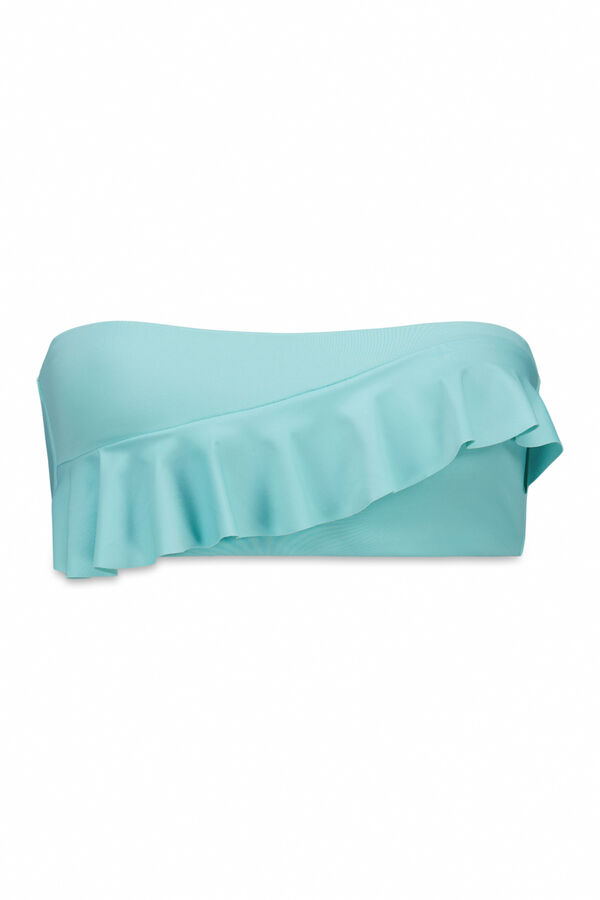 Women'secret Plavi gornji deo bikinija bandeau sa punjenjem i karnerima Plava