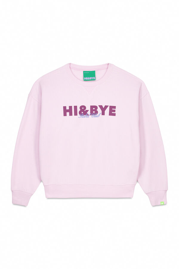 HI&BYE Sudadera felpa lisa rosa rosa