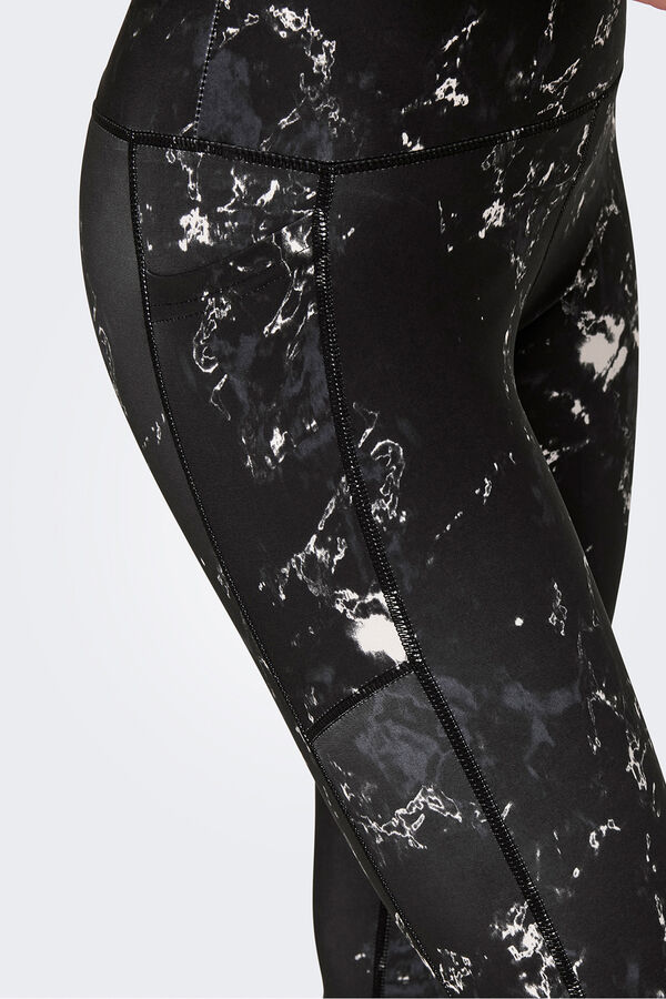 Only Play High waisted leggings with side pocket Crna