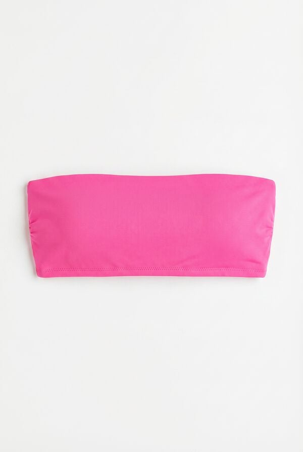 HI&BYE Top biqu&iacute;ni bandeau liso rosa rosa