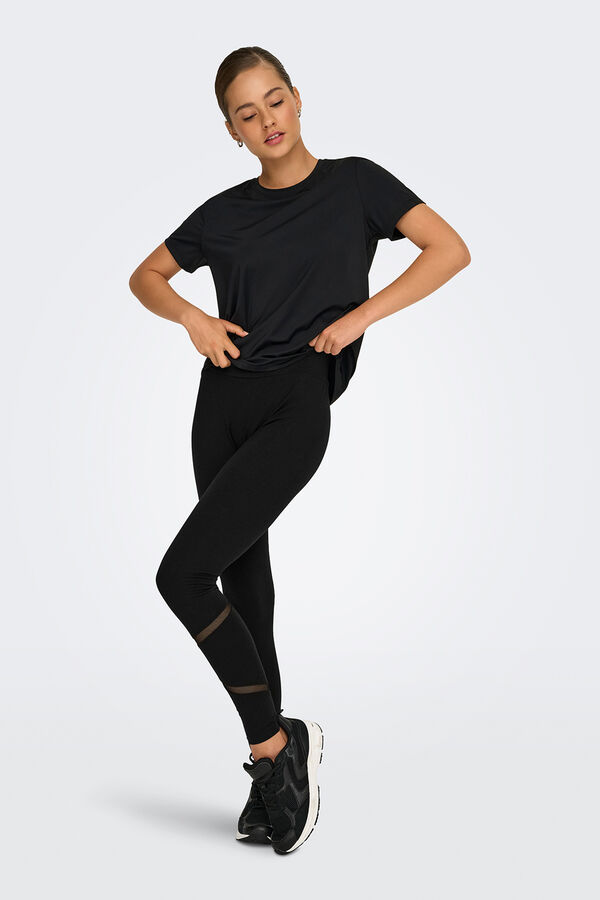 Only Play Legging de algod&atilde;o de cintura alta preto