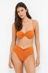 Gisela Cueca de biqu&iacute;ni cintura alta com n&oacute; vermelho