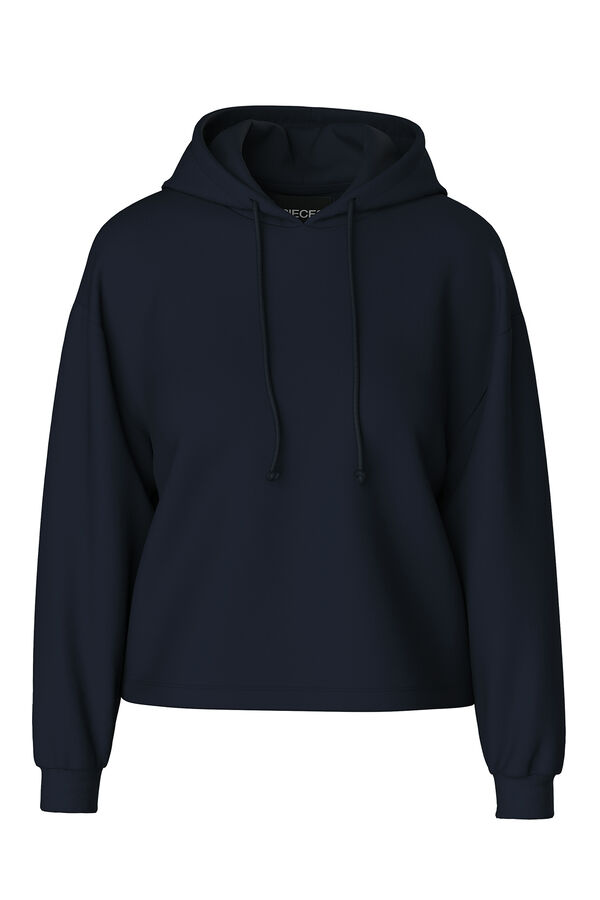 Pieces Sweatshirt com capuz azul