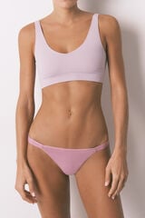 Women'secret 3 roze pamučne tanga gaćice sa logom Print